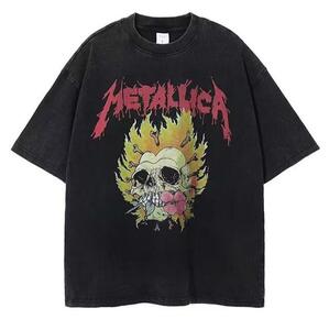 メタリカ　Tシャツ　Metallica　XLサイズ　ヴィンテージ加工　薔薇スカル