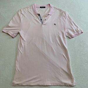 BURBERRYBLACK LABEL バーバリーブラックレーベル　ポロシャツ 半袖 半袖ポロシャツ 刺繍ロゴ　ノバストライプ　Mサイズ
