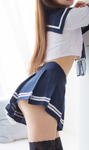 n588 超セクシー セーラー服　学生服　制服【トップス・スカート・ショーツ3点セット】 コスプレ衣装　可愛い ミニスカート コスチューム_画像1