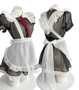 nH008 супер sexy .. готовая одежда форма прозрачный [ готовая одежда tops * фартук * шорты 3 позиций комплект ] костюмы baby doll 