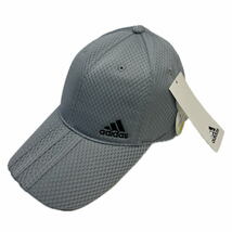 グレー グレーライン アディダス adidas 107 メッシュ キャップ 3ライン 帽子_画像3