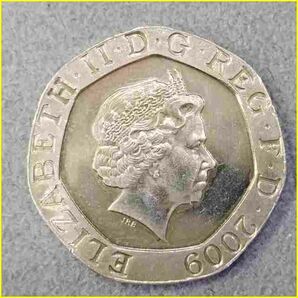 【イギリス 20ペンス 硬貨/2009年】 TWENTY PENCE/エリザベス2世/コインの画像3