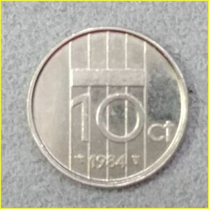 【オランダ 10セント 硬貨/1984年】 10 CENT/10Ct/旧硬貨/コイン/古銭/NEDERLANDEN