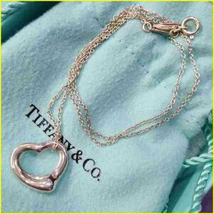 *[ beautiful goods /Tiffany &Co./PRETTI] Tiffany L sa Pele ti Open Heart necklace /STERLING/925 silver *