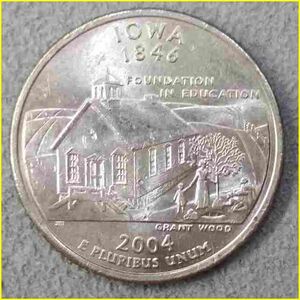 【アメリカ 50州25セント硬貨《アイオワ州》/2004年】クォーターダラーコイン/50州25セント硬貨プログラム/The 50 State Quarters Program