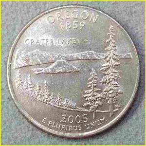 【アメリカ 50州25セント硬貨《オレゴン州》/2005年】クォーターダラーコイン/50州25セント硬貨プログラム/The 50 State Quarters Program