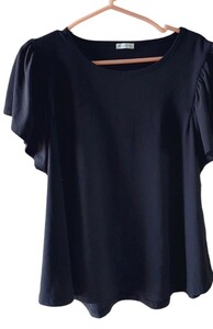 カットソー 半袖 黒【サイズLL】程度C【使用多め】レディース服 Tシャツ 無地