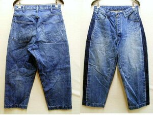 ◇即決[XL]美品 ブルーナボイン 7348A マーチデニム March Denim ワイド インディゴ ビンテージ加工 BRU NA BOINNE パンツ■171