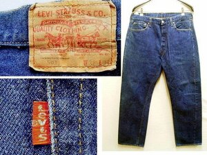 即決[W38]濃紺 オリジナル 66後期 Levi's 501 78年10月製 ビンテージ 赤耳 セルビッチ デニム パンツ■233