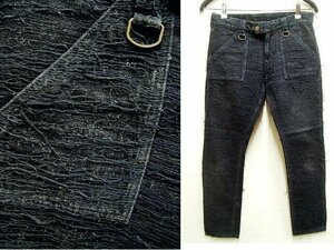 即決[2]blackmeans BORO ボロ 14AW ほつれ加工 スキニー スリム ベイカーパンツ ブラックミーンズ 黒 black means 945-69TP20-10■714