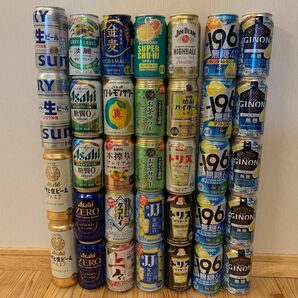 ビール、発泡酒、ノンアルコール、缶チューハイ、ハイボールなど34本（500ml×3本、350ml×31本）
