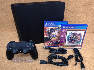 【中古】PlayStation4 CUH-2000AB01 500GB ジェット・ブラック 本体 PS4 SONY ゲームソフト2本付き(NGB100-1)