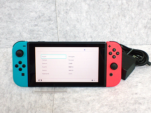 【中古】新型 Nintendo Switch Joy-Con[L] ネオンブルー/[R] ネオンレッド HAC-001[-01] 本体(PEA1012-1)
