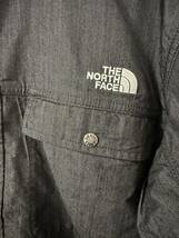 未使用タグ付き★THE NORTH FACE★ノースフェイス NYLON DENIM NUPTSE SHIRT デニム ヌプシシャツ XL ブラック _画像2