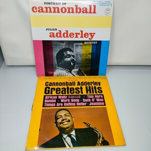 LPレコード キャノンボール・アダレイ　2枚　Julian Adderley Quintet Portrait Of Cannonball / GRATEST HITS （ジャンク） 即決　送料込