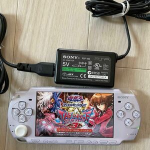 PSP2000本体動作品充電アダプタ付バッテリーパックメモリースティック付きソフトありパープルプレイステーションポータブル