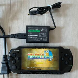 PSP3000本体動作品充電アダプタ付バッテリーパックメモリースティックソフト付ブラック黒 プレイステーション ポータブルSONY