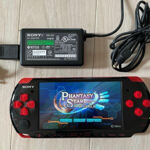 PSP3000本体 動作品充電アダプタ付バッテリーパックメモリースティックソフト付レッドブラックAKB48仕様 プレイステーション