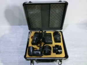 T【D4-15】【100サイズ】MINOLTA ミノルタ/カメラ・レンズ・ストロボ・ケース 他 セット/ジャンク扱い/※傷・汚れ有