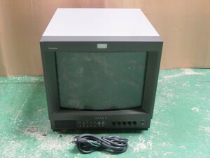 T【3め-51】【160サイズ】SONY/トリニトロンカラービデオピクチャーモニター/PVM-14L2/14型/通電可/ジャンク/※画面ヤケ、傷あり