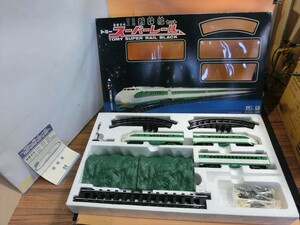 T【レ4-49】【140サイズ】TOMY トミー/スーパーレール 前照灯付 東北・上越新幹線セット/ジャンク扱い/※リレーラー欠品