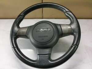 T[3.-54][100 size ]*MOMO steering wheel from momo / steering gear / Daihatsu original OP/ junk treatment /* inflator less * scratch * dirt have 