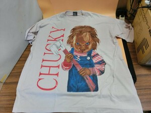 T【オ5-58】【60サイズ】▲古着/fruit of the loom best チャイルドプレイ チャッキー プリント半袖Tシャツ/XXL/※穴 汚れ プリント割れ有