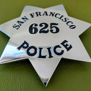 新品送料無料 SAN FRANCISCO サンフランシスコ市警 625 SFPD ポリスバッジ バッヂ シルバー メタル 管理nmm