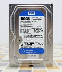 ∨ 500GB｜SATA ハードディスク 3.5インチ｜Western Digital ウェスタンデジタル WD5000AAKX 内蔵 HDD｜ フォーマット済み ■N8367