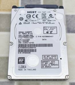 ∠ 500GB｜2.5インチ HDD SATA 内臓ハードディスク ｜HGST HCC545050A7E380 ｜フォーマット済み ■O5415