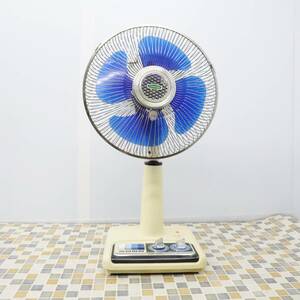 ▼昭和レトロ 家電｜アンティーク 扇風機｜TOSHIBA 東芝 H-30D33 当時物 レトロポップ｜羽径30cm 4枚羽 ビンテージ■N6846