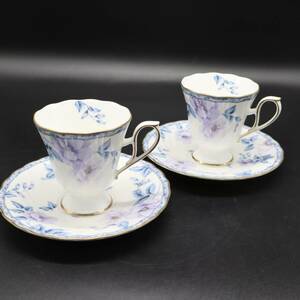 ◇アンティーク 食器 ｜カップ＆ソーサー STORE 2客セット｜BONE CHINA ボーンチャイナ 日本製｜HOYA CHINA COPR ペアカップ ■O9254