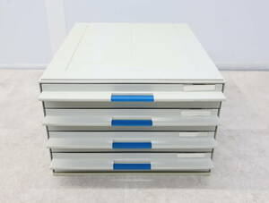 △事務用品 オフィス｜4段 レターケース｜KOKUYO コクヨ LC-UNT104 A4 書類ケース｜A4サイズ 店舗用品 USED■O8350