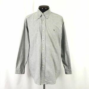 ラルフローレン/RALPH LAUREN★長袖ボタンダウンシャツ【メンズL/ライトグレー/light gray】Tops/Shirts◆BH693