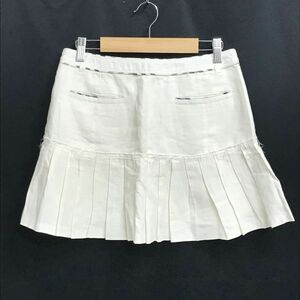 日本製/三陽商会★BURBERRY BLUE LABEL★麻＆コットン/ミニスカート【38/サイズM/白/white】Skirts◆pBH693