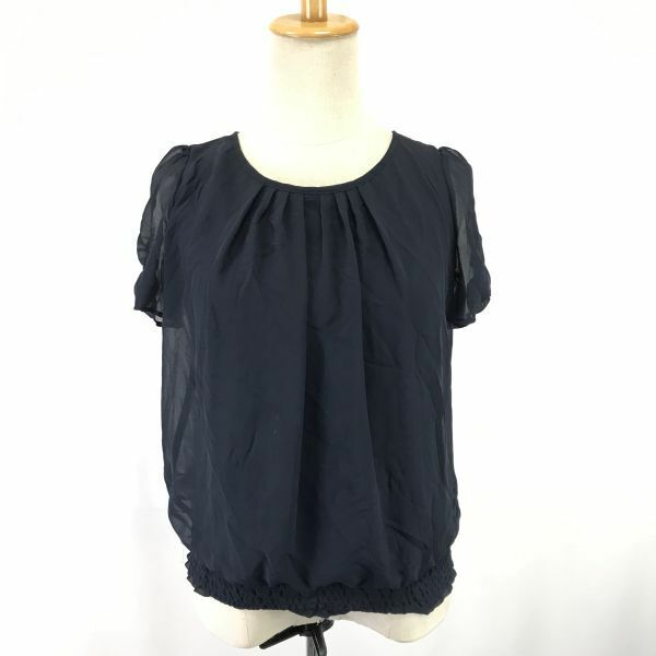 日本製★スーナウーナ/SunaUna★半袖シャツ/ブラウス【38/レディースM/紺/navy blue】Tops/Shirts◆BH711