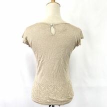 ローラアシュレイ/LAURA ASHLEY★半袖シャツ/ニットカットソー【レディースS/ベージュ系×金/beige系×gold】ラメ/Tops/Shirts◆BH740_画像3