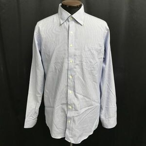 オリヒカ/ORIHICA★形態安定加工/長袖Yシャツ【メンズL/水色×白/light blue×white/ストライプ】Tops/Shirts◆BH751