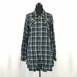 ウールリッチ/woolrich★長袖ワンピース【women’s size -S/navy×white/チェック柄】Tops/Shirts/Dress◆BH244