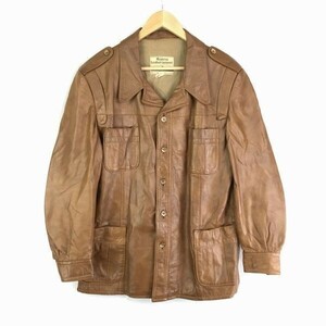 ビンテージ？カナダ製★MONTREAL LEATHER GARMENT★本革/レザージャケット【46/L/茶】◆BC253W