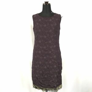 MICHEL KLEIN★ノースリーブワンピース【women’s size -40/L/赤茶系/花柄】sleeveless dress◆BG971