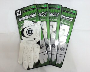  новый товар * foot Joy *FGWF18 weather sof Golf перчатка *WeatherSof*[WT] белый / черный *23cm *4 шт. комплект *.. пачка 