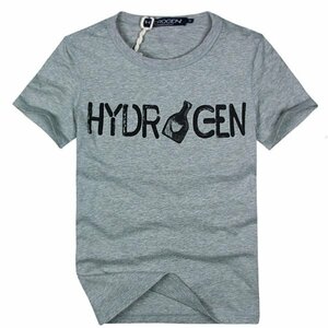 新品◆【格好いい】◆【通気品】メンズ半袖ＴシャツHYDROGENハイドロゲングレーS