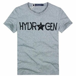 新品◆【格好いい】◆【通気品】メンズ半袖ＴシャツHYDROGENハイドロゲン★グレーXL