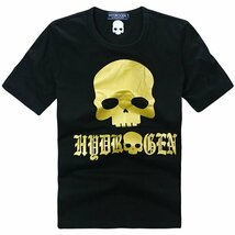 新品◆【格好いい】◆【通気品】メンズ半袖ＴシャツHYDROGENハイドロゲンスカイ黒ーXL_画像1