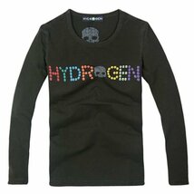 新品◆【格好良く】【通気品】メンズ100％コットンTシャツHYDROGENハイドロゲン長袖トップスブラウンM_画像1