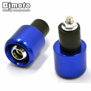  bike grip bar ends aluminium 22.2mm steering wheel for blue color two piece set 