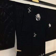 着物cocon★新品　付下げ　絽　夏物　身丈171.5　裄68　正絹　黒系　刺繍　居敷当て付き　単衣【5-13-15K-1009-q】_画像5