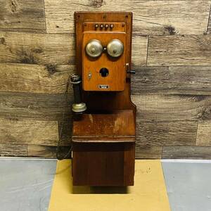  Showa Retro NEC Japan electro- confidence telephone . company Dell vi ru telephone machine 1955 year ornament telephone machine wooden board rotation bell antique Vintage 
