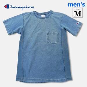 激渋なフェード感！【 チャンピオン (M) 】リバースウィーブ 半袖Tシャツ インディゴ染め Champion REVERSE WEAVE C3-H307